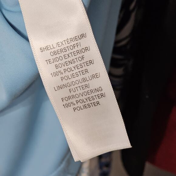 Adrianna Papell Floral Maxi Dress Size 12 Blue w Tassel Tie Front Stretch Waist - Picture 16 of 16